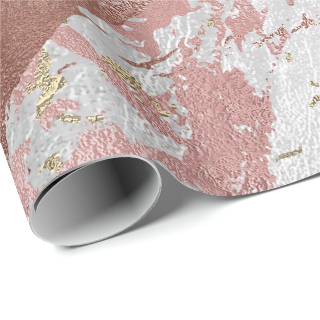 Silver Ro Abstrakt Guld Metalliska glasstreck Presentpapper (Rullad Hörn)