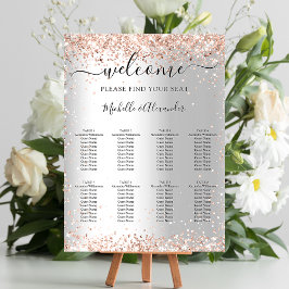 Silver ro guld bröllop, sittplatsplan poster