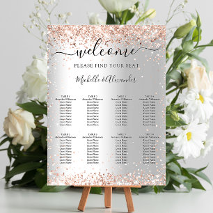 Silver ro guld bröllop, sittplatsplan poster