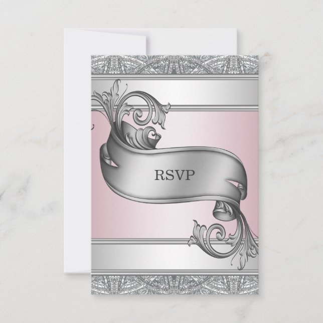 Silver Rosa Bat Mitzvah-svar OSA Kort (Framsida)