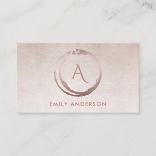 SILVER ROSA BRUSH MARK CIRCLE LOGOTYP MONOGRAM VISITKORT