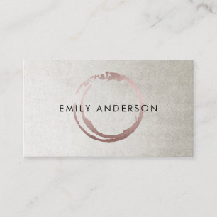 SILVER ROSA BRUSH STROKE CIRCLE MARK LOGOTYP VISITKORT