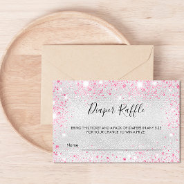 Silver rosa glitter, blare raffle biljett