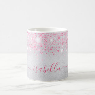 Silver rosa glitter namn glamoral glamoral kaffemugg
