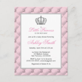 Silver Rosa Krona Princess Baby Shower bjudan Inbjudningar