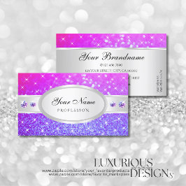 Silver Rosa Lila Glitter Stars Diamanter Populära  Visitkort