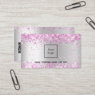 Silver rosa QR-kod Visitkort
