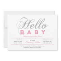 Silver & Rosa | Tjej, Chic Typografi Bebis-fest