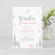Silver, Rosa Vintervonderland Barnkalas Födelsedag