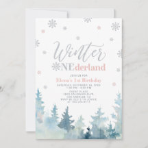 Silver & Rosa Winter onederland 1:a födelsedag par