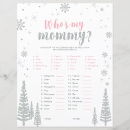Silver & Rosa Winter Wonderland Baby Shower Game