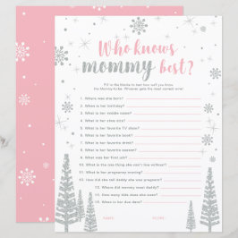 Silver & Rosa Winter Wonderland Baby Shower Game