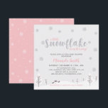 Silver & Rosa Winter Wonderland Girl Baby Shower Inbjudningar<br><div class="desc">Fira en speciell dag för din kära med den här söta vinterfantasinbjudan! Den här utformningen har en söt formulering "En liten snöflake är på väg" i silver glitter snöflingor. Inbjudan till perfekt för temavusdusch eller baby sprinkle.</div>