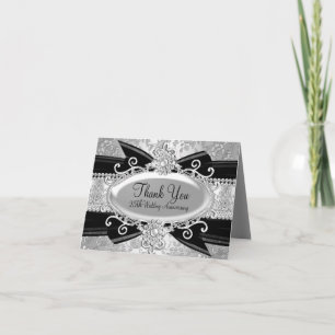 Silver Rose & Jewel 25-årsjubileum Tack Kort