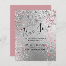 Silver Rosegold BRÖLLOP Metallic Glitter BUDGET