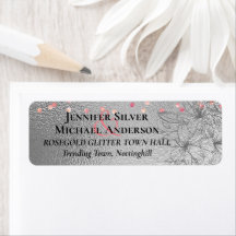 Silver Rosegold BRÖLLOP Metallic Glitter BUDGET