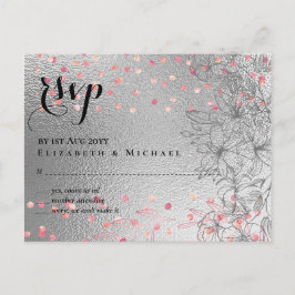 Silver Rosegold BRÖLLOP Metallic Glitter BUDGET Vykort
