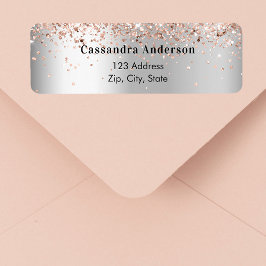 Silver roséguld returadressetikett returadress etikett