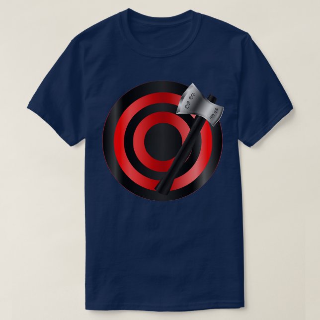 Silver-rowing Hatchet Black on Red Throwing Targ T Shirt (Design framsida)