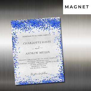Silver royal - blått lyxbröllop - magnet