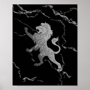 Silver Royal Lejon Poster