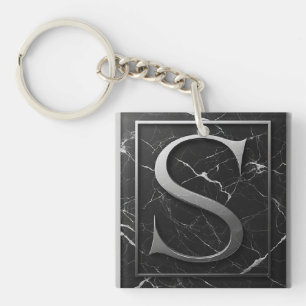 ⚜️ Silver S Stenkam på svart marmoram 🔑