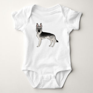 Silver Sable German Shepherd Cute GSD Hund Graphic T Shirt