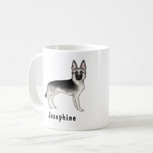 Silver Sable tysk schäferhund med anpassat namn Kaffemugg