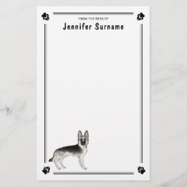 Silver Sable tysk schäferhund med egen text Brevpapper