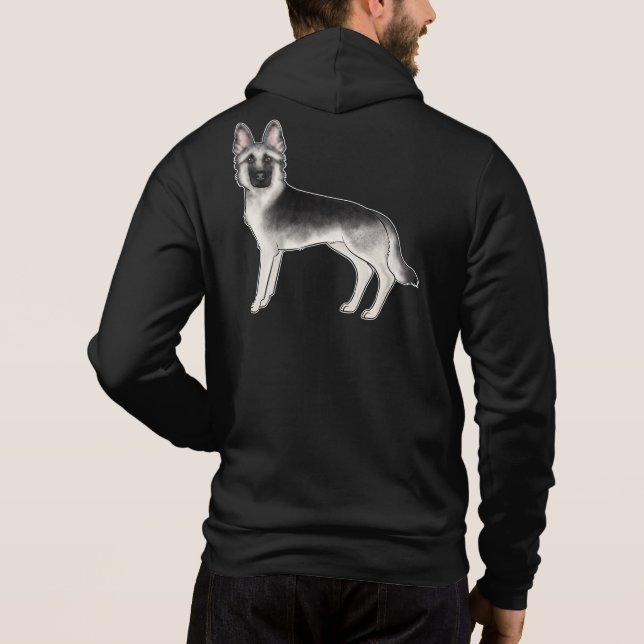 Silver Sable tysk schäferhund seriefigur GSD hund T Shirt (Baksida)