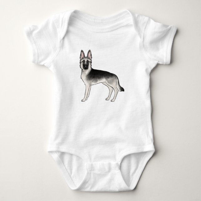 Silver Sable tysk schäferhund Söt GSD Hund Grafisk T Shirt (Framsida)