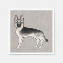 Silver Sable tysk schäferhund söt tecknad GSD hund