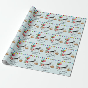 Silver Sable tysk shepherd hund Färgstark födelsed Presentpapper