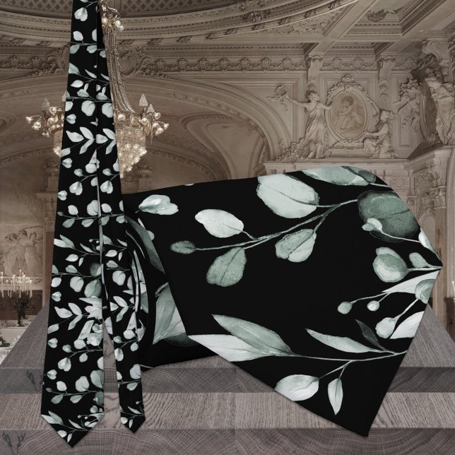 Silver Sage & Black Eucalyptus Greenery Bröllop Slips (Skapare uppladdad)