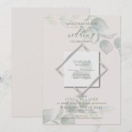 Silver Sage Eucalyptus Bröllop Inbjudningar