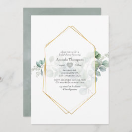 Silver Sage Eucalyptus Geometric Möhippa Inbjudningar