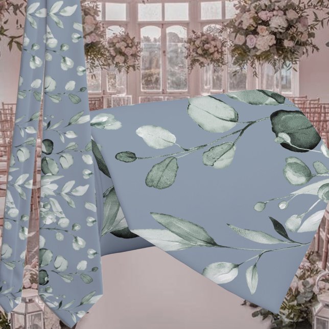 Silver Sage Eucalyptus Greenery Bröllop Dusty Blue Slips (Skapare uppladdad)