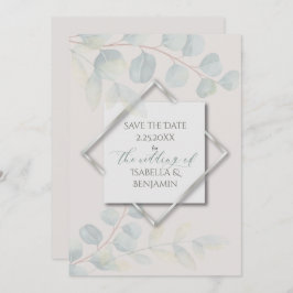 Silver Sage Eucalyptus Spara datum Inbjudningar