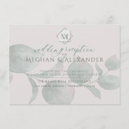 Silver Sage Eucalyptus Wedding Reception Infoga Tilläggskort