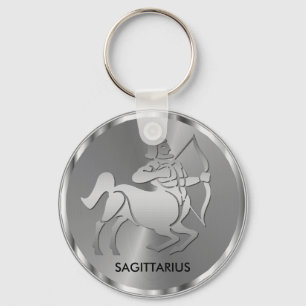 Silver Sagittarius ♐ Archer - Zodiac-tecken Nyckelring