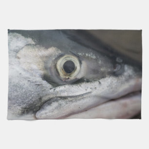 Silver Salmon Ansikte Kökshandduk