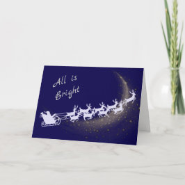 Silver Santa och Sleigh Star Comet-jul Kort