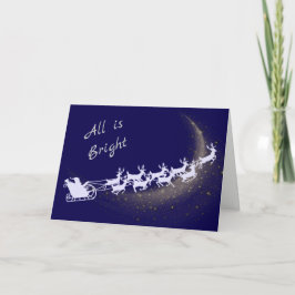 Silver Santa och Sleigh Star Comet-jul Kort
