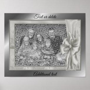 Silver Satin Bow Ram Create Your Own Photo Poster