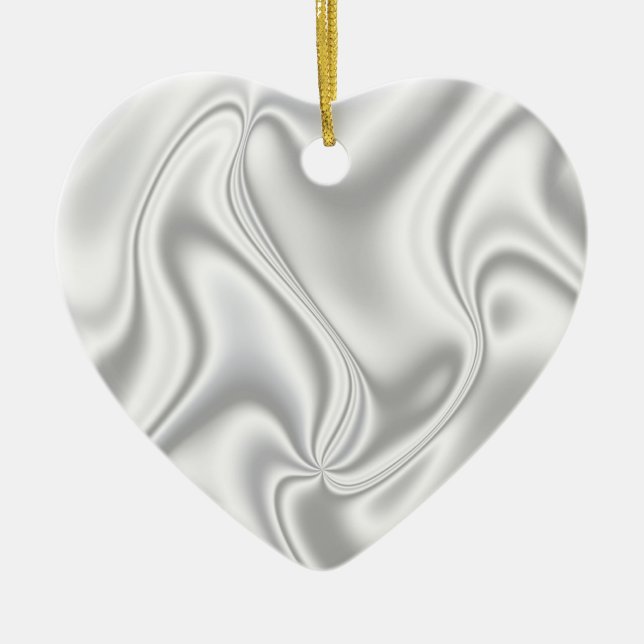 Silver Satin Julgransprydnad Keramik (Framsidan)