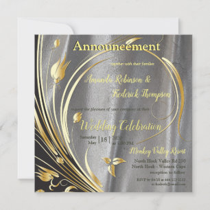 Silver satin och Guld-blommor splendor Meddelande