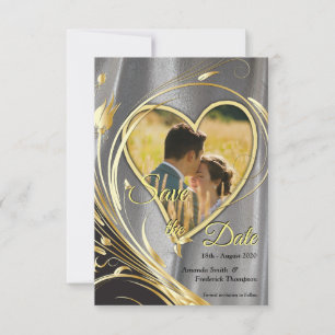 Silver satin och Guld-blommor splendor Spara Datumet