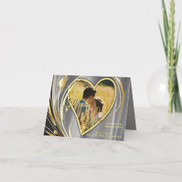 Silver satin och Guld-blommor splendor Tack Kort