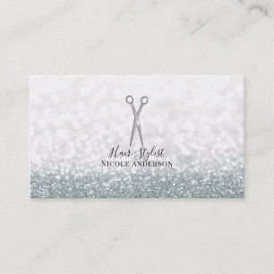 Silver Sax Vita Glitter Frisör Visitkort