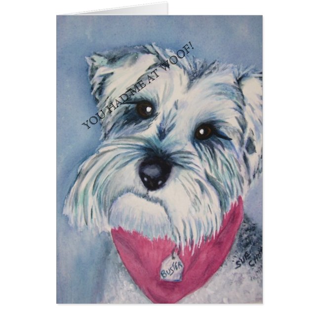 SILVER SCHNAUZER HÄLSNINGSKORT (Framsidan)